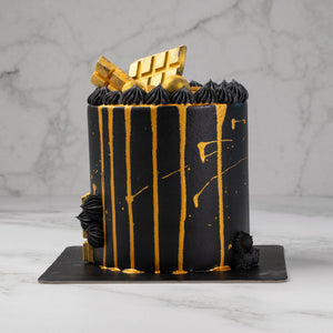 
                  
                    Load image into Gallery viewer, Luxury Chocolate Cake with Golden Chocolates (Express Delivery in 24 Hours)
                  
                