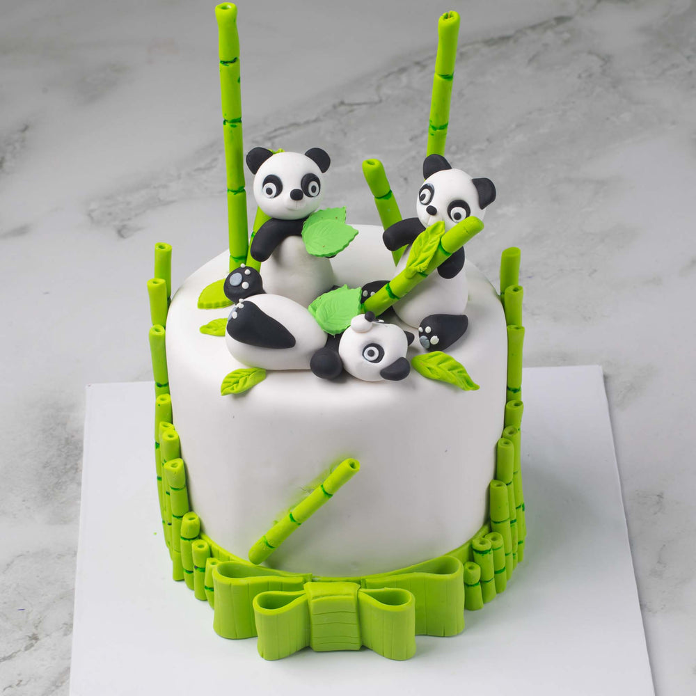 Panda Theme Fondant Cake (Delivery in 48 Hours Available)