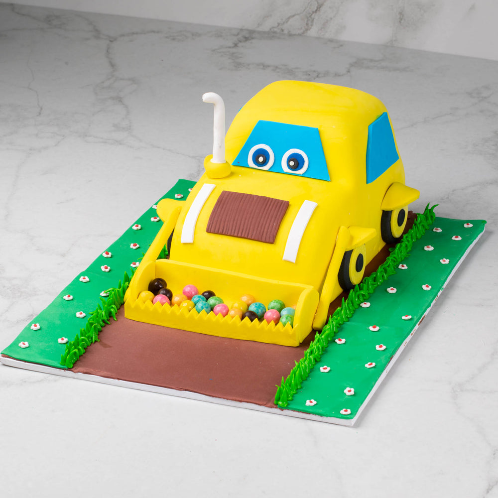 Kid's Toy - Bulldozer Theme Fondant Cake (Delivery in 48 Hours Available)