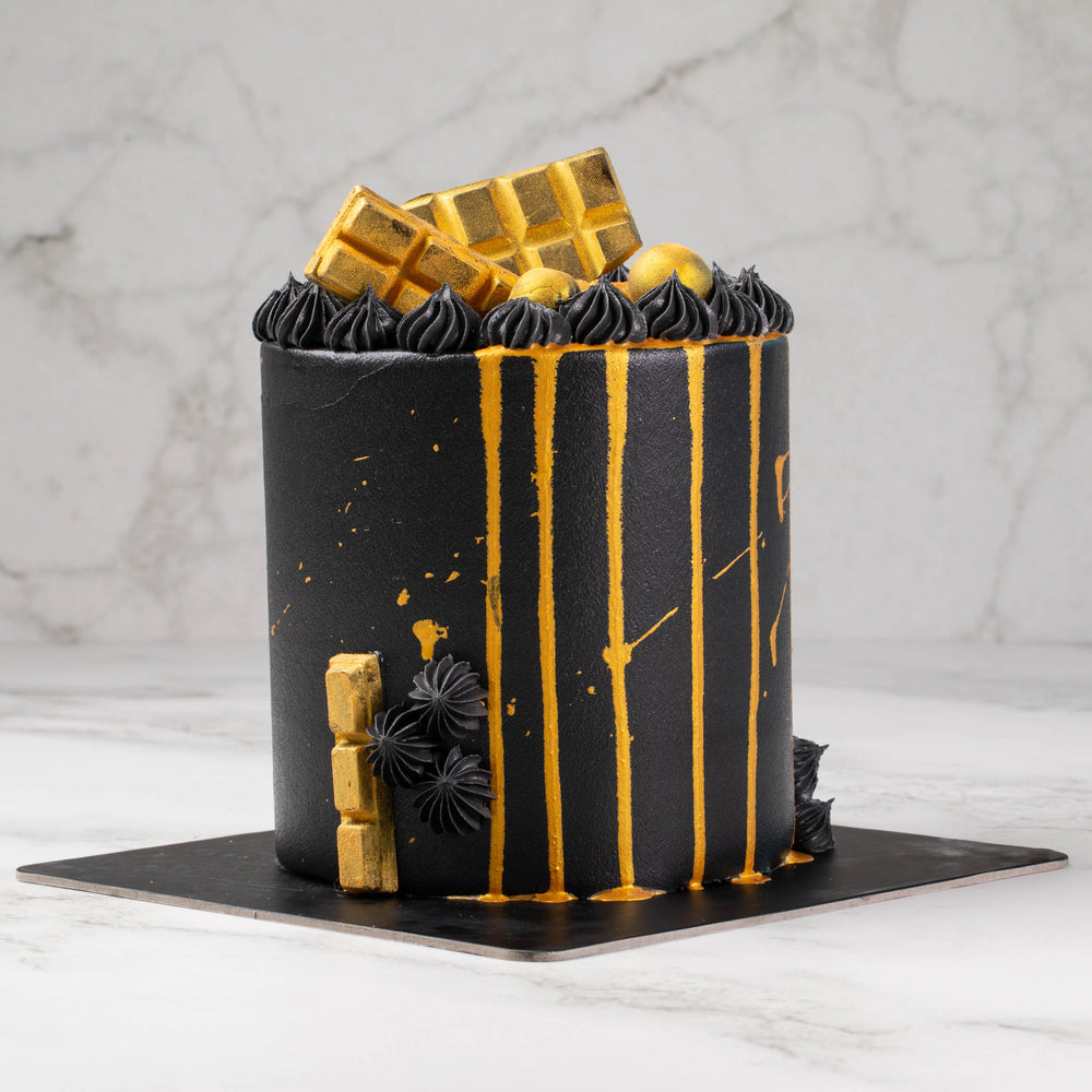 
                  
                    Load image into Gallery viewer, Luxury Chocolate Cake with Golden Chocolates (Express Delivery in 24 Hours)
                  
                