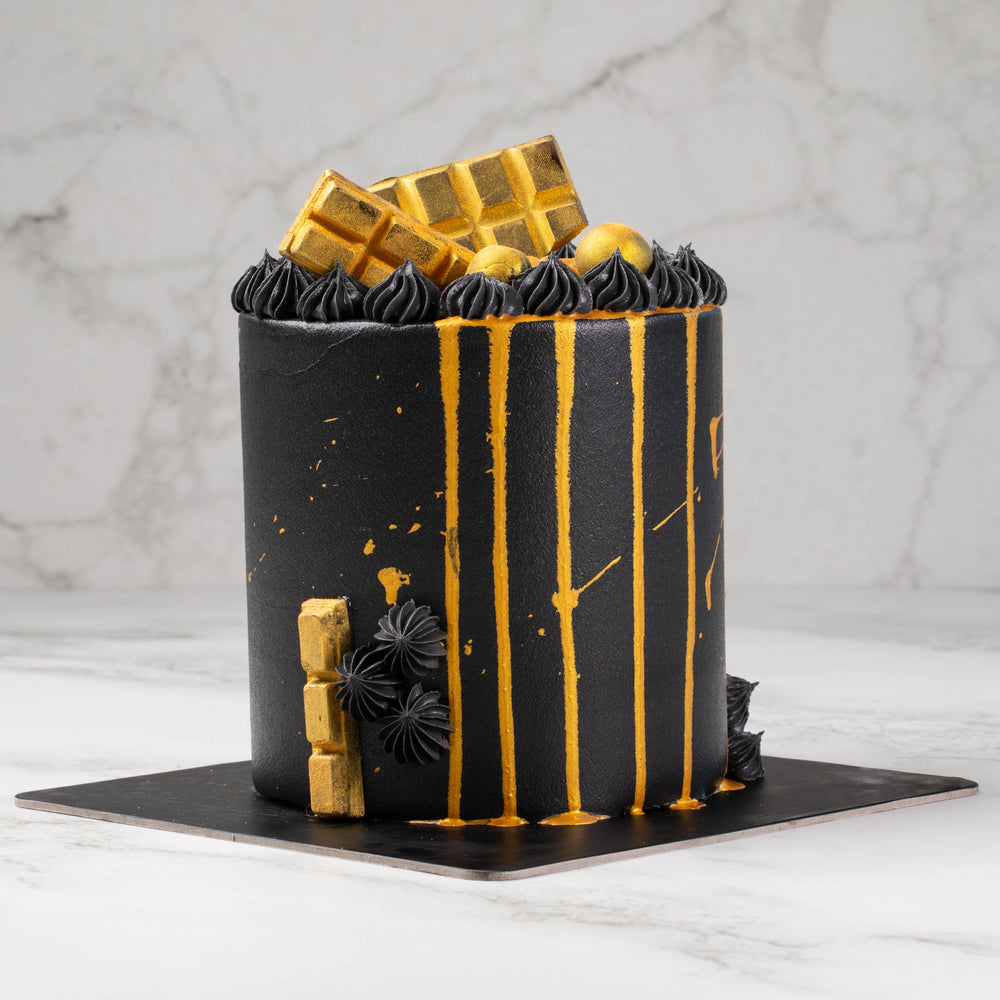 
                  
                    Load image into Gallery viewer, Luxury Chocolate Cake with Golden Chocolates (Express Delivery in 24 Hours)
                  
                