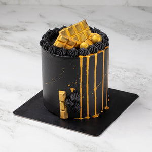 
                  
                    Load image into Gallery viewer, Luxury Chocolate Cake with Golden Chocolates (Express Delivery in 24 Hours)
                  
                