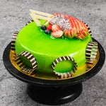 Green Cake with Fruits