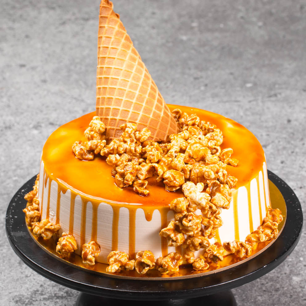 Caramel Pop Corn Cake