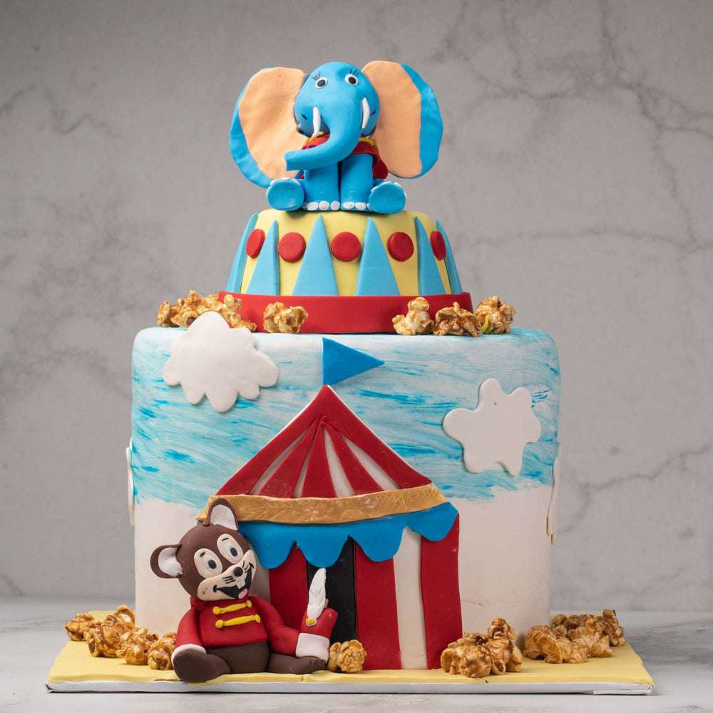 Kids Circus Theme Fondant Cake (Delivery in 48 Hours Available)