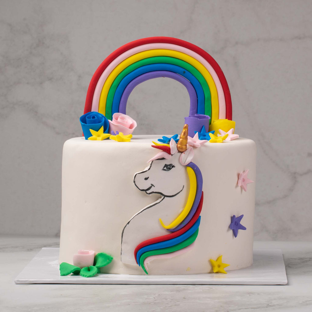 Unicorn Rainbow Fondant Cake (Delivery in 48 Hours Available) – Hot Breads