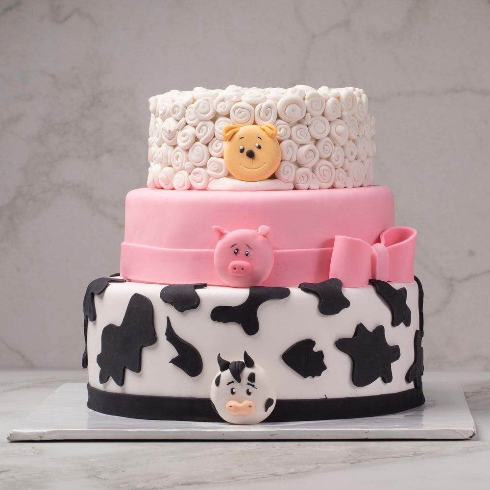 Farm Animals Theme Fondant Cake (Delivery in 48 Hours Available)