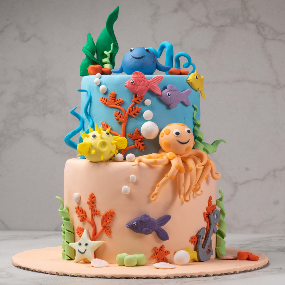 Ocean Theme Fondant Cake (Delivery in 48 Hours Available)